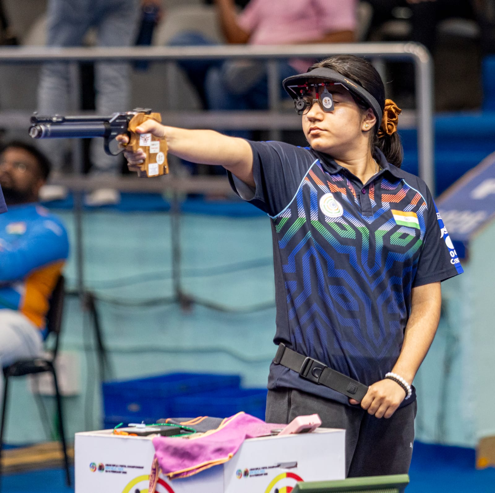 Trainee taking aim at Abhinandan Shooting Academy