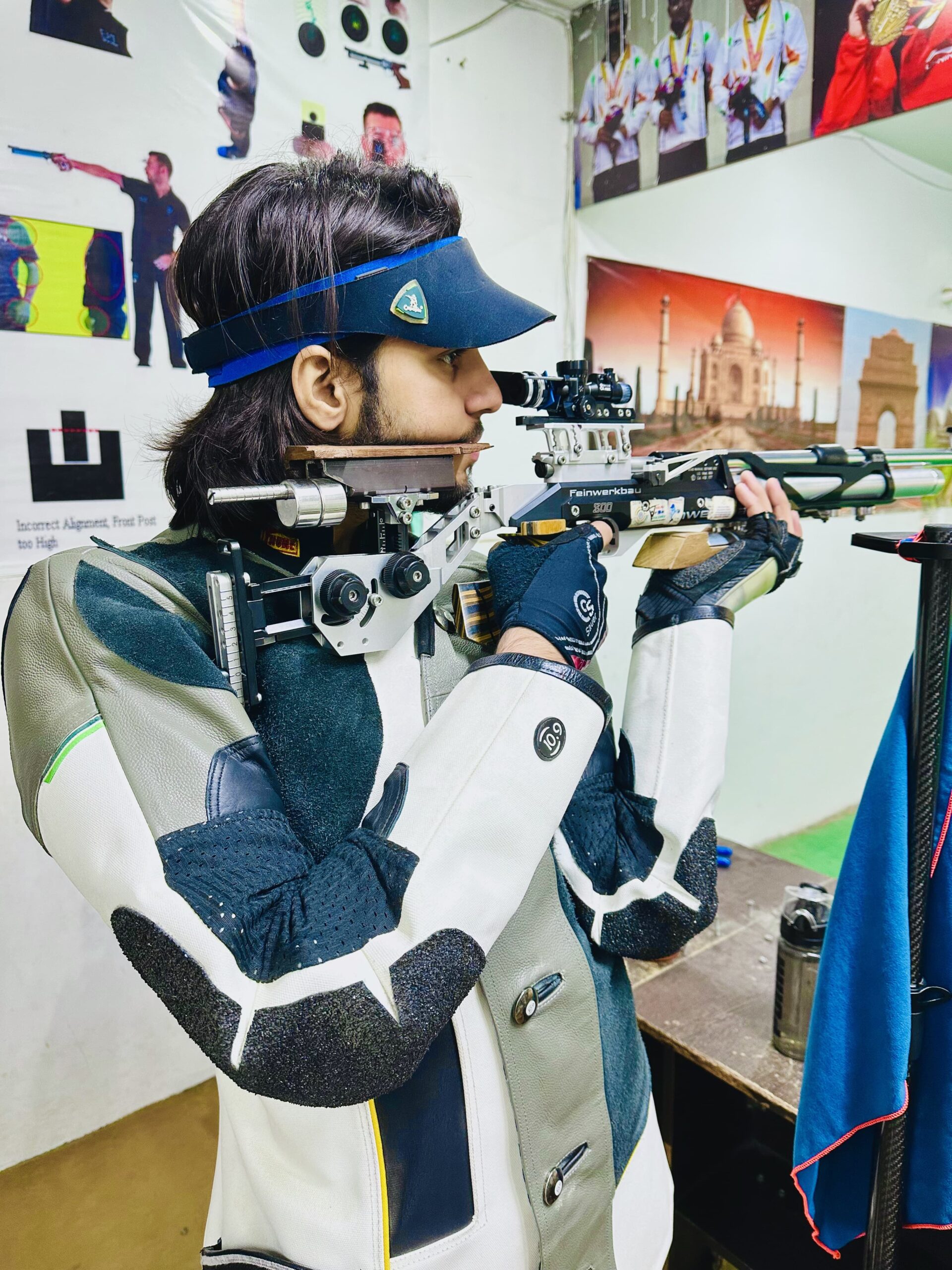 Trainee focused on a shot